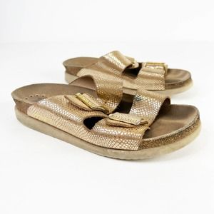 Mephisto womens Hester light sand gold leather sandal Size 38 or 8
